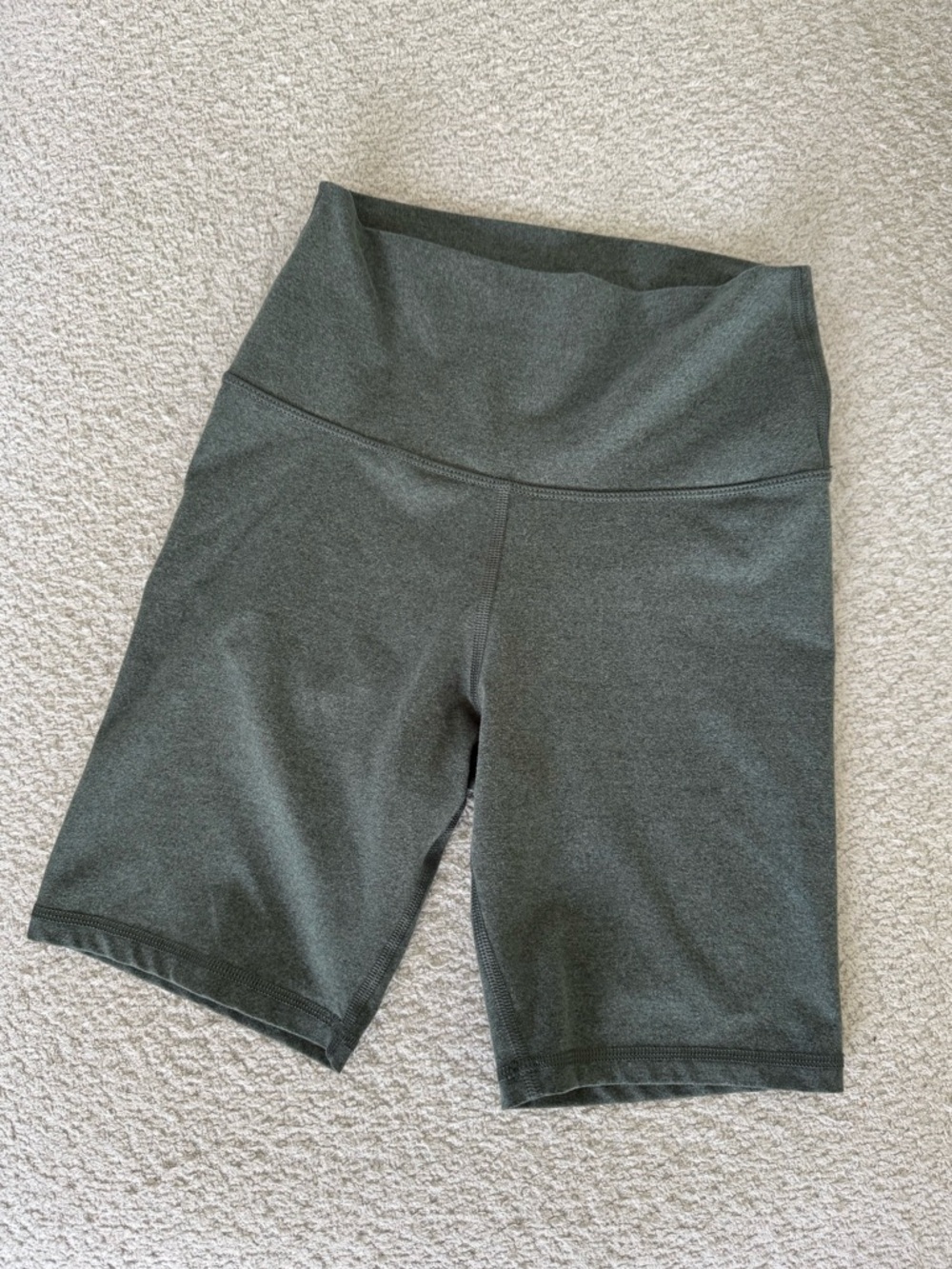 aerie Chill, Play, Move Bike Shorts in Heathered Olive